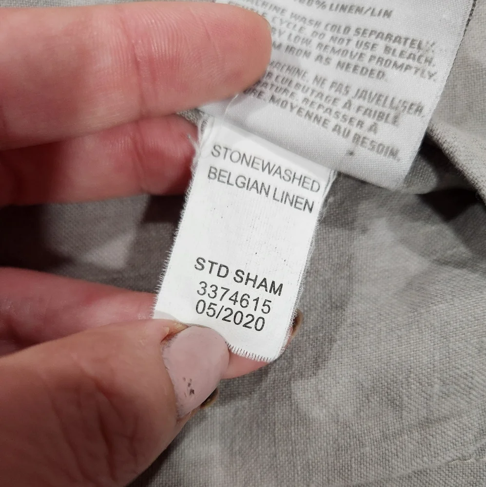 Restoration Hardware Stonedwashed Belgian Linen Standard Shams Set Of 2 Grey